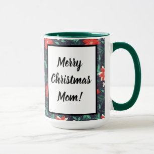 Big Red and White Christmas Poinsettias Mug