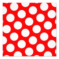 Big Red and White Polka Dots