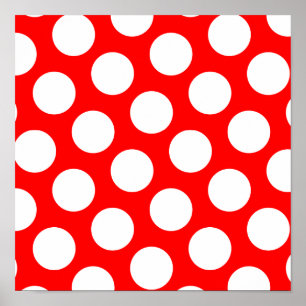 Big Red and White Polka Dots Poster