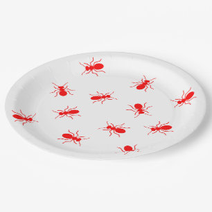 Big Red Ants Funny Picnic Novelty Paper Plates