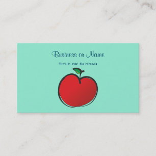 Big Red Apple Drawing Business Card