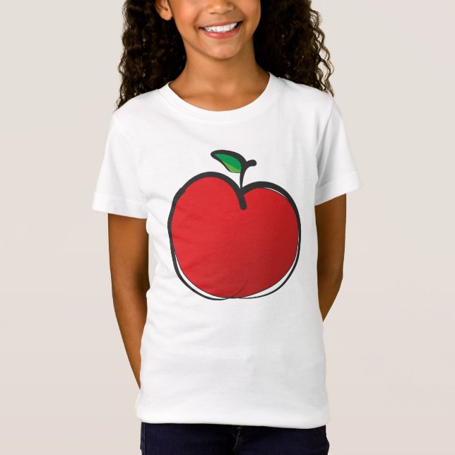 Big Red Apple Drawing T-Shirt (Front)