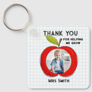 Big RED apple it takes a big heart photo card Key Ring