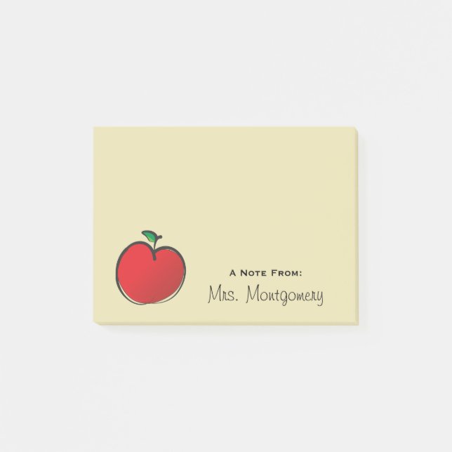 Big Red Apple Personalised Post-it Notes (Front)