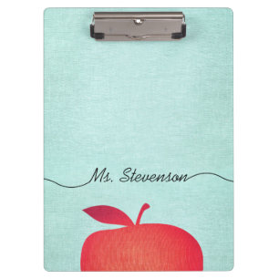 Big Red Apple School Teacher Education Clipboard