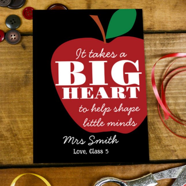 Big RED apple teacher appreciation thank you card (Creator Uploaded)