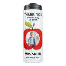 Big Red Apple Teacher Thank You Photo Thermal 