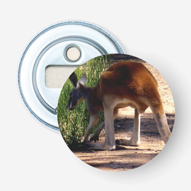 Big Red Australian Kangaroo Magnetic Bottle Opener (Front)
