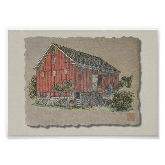 Big Red Bank Barn Photo Print