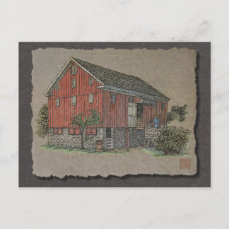 Big Red Bank Barn Postcard