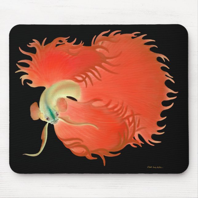 Big Red Betta Fish Mousepad (Front)