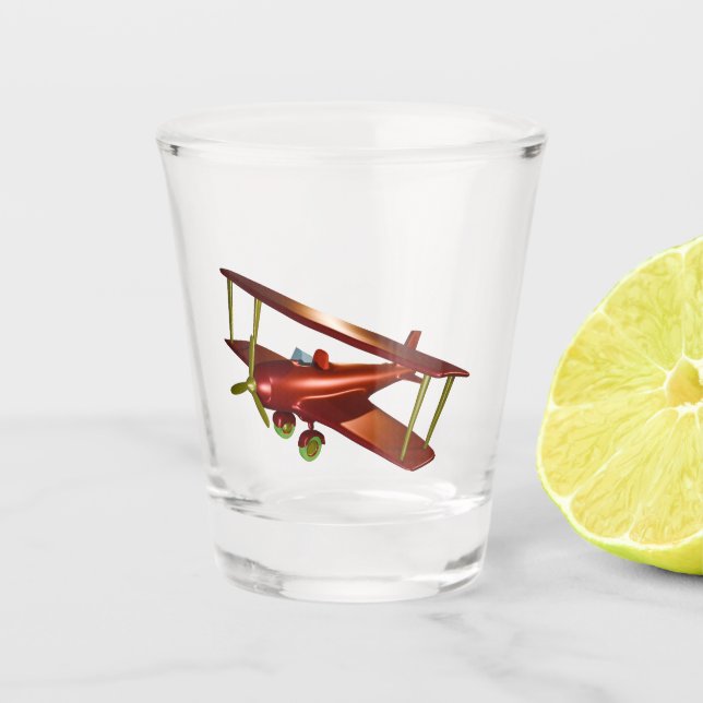 Big Red Bi-plane Shot Glass (Front)