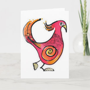 Big Red Bird Notecard