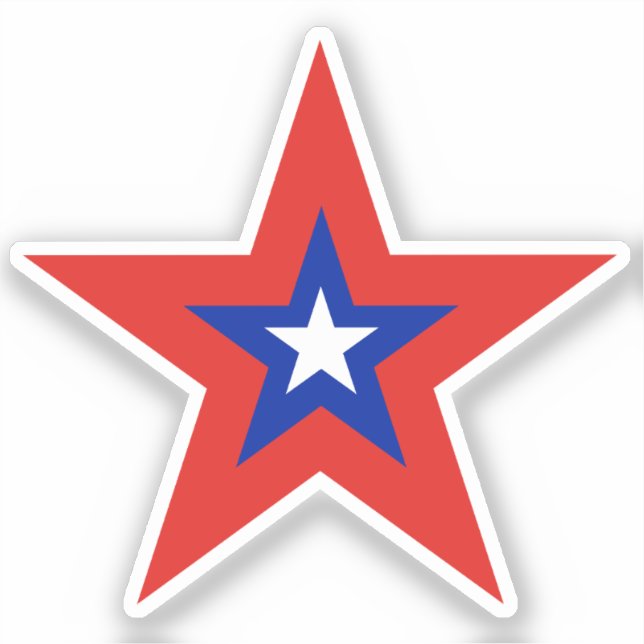 Big Red Border Patriotic American Kiss-Cut (Front)