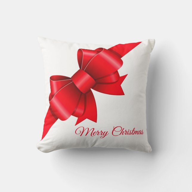 Big Red Bow Christmas Cushion (Front)