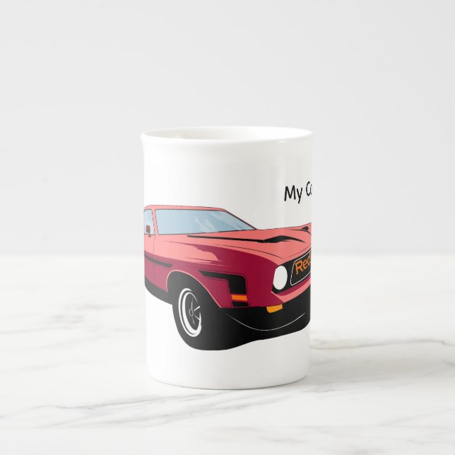 Big Red Car Specialty Mug – Custom Text Car Lover  (Front)