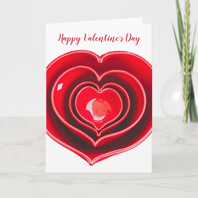 Big Red China Heart Happy Valentine's Day Card (Front)