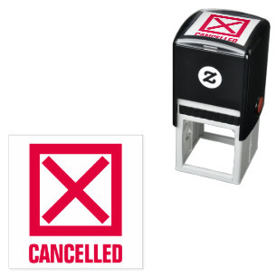 Big red cross mark cancelled symbol custom office self-inking stamp
