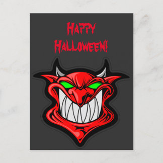 Big Red Devil Halloween Postcard