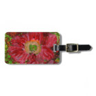 Big red flower luggage tag