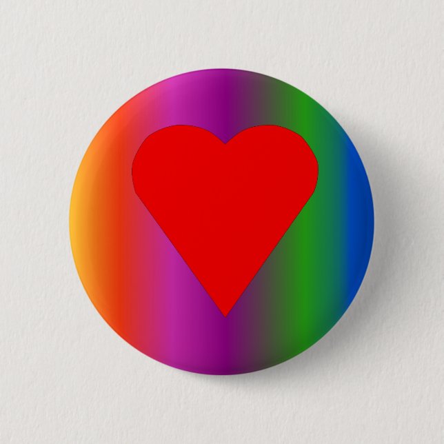 Big Red Heart 6 Cm Round Badge (Front)