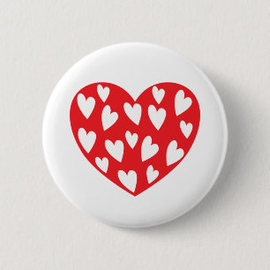 Big Red Heart 6 Cm Round Badge