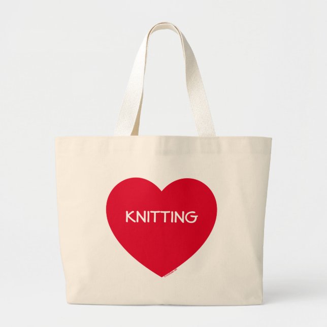 Big Red Heart Customisable Bag (Long Text) (Front)