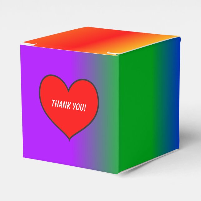 Big Red Heart  Favour Box (Front Side)