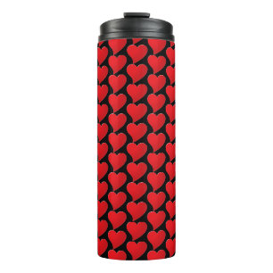 Big Red Heart, Love, black Valentine's day Thermal Tumbler