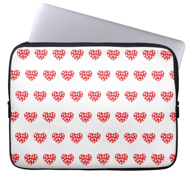 Big red heart with little hearts laptop sleeve (Front)
