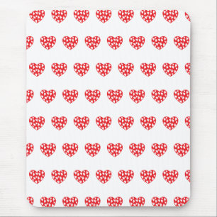 Big red heart with little hearts mouse mat