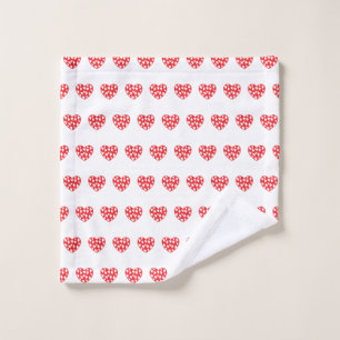 Big red heart with little hearts wash cloth