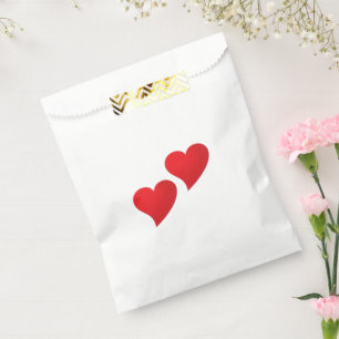 Big Red Hearts pattern white Valentine's day gift Favour Bags