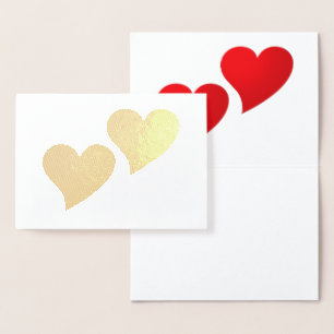 Big Red Hearts white Valentine's day Foil Card