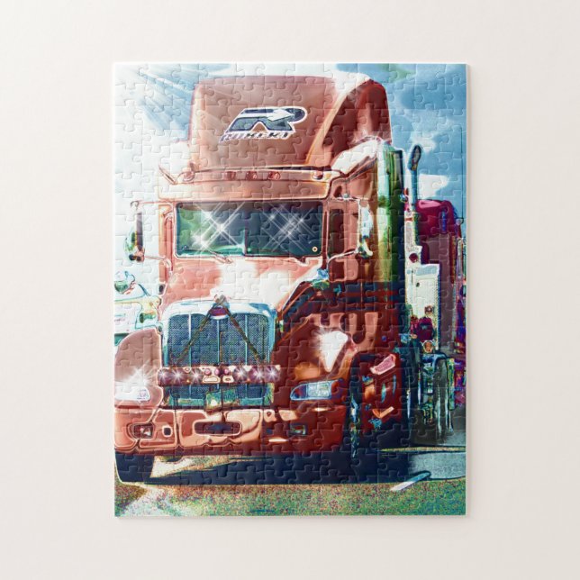 Big Red Heavy Truck for Truckers & Truck-Lovers Jigsaw Puzzle (Vertical)