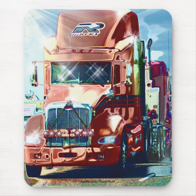 Big Red Heavy Truck for Truckers & Truck-Lovers Mouse Mat (Front)