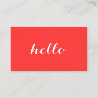 Big Red Hello II Simply Stated Business Card
