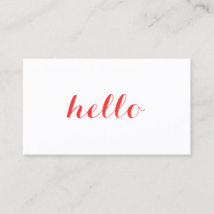 Big Red Hello Simply Stated Business Card