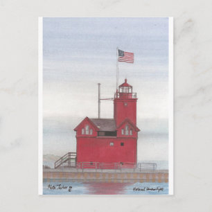 Big Red Lighthouse, Holland, Michigan Postcard