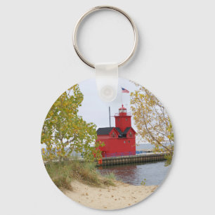Big Red Lighthouse Key Ring