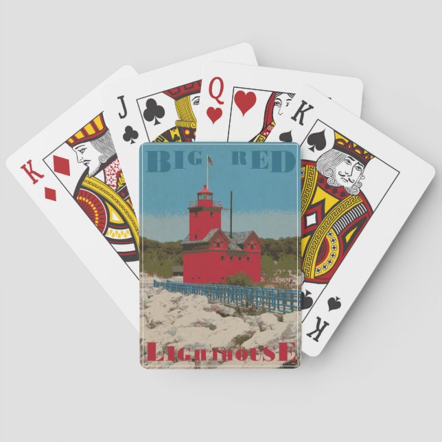 Big Red Lighthouse Playing Cards (Back)