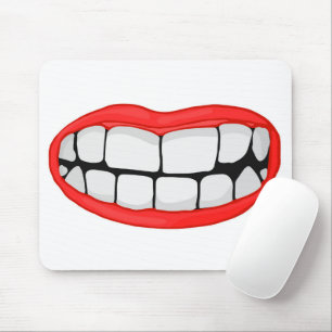 Big Red Lips with Teeth Mouse Mat