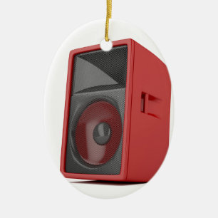 Big red loudspeaker ceramic tree decoration