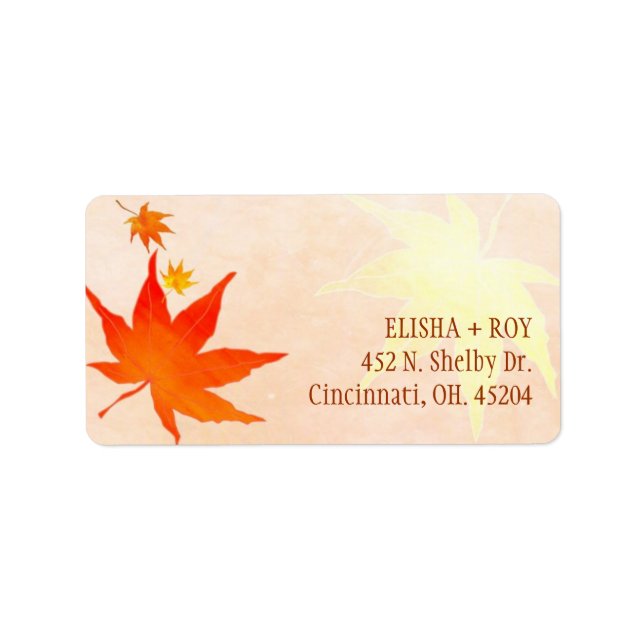 Big Red Maple Leaf Wedding Label (Front)
