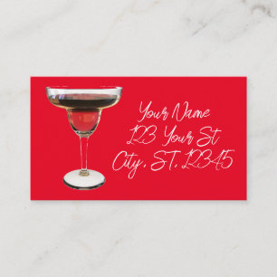 Big Red Margarita Cocktail Drink Thunder_Cove Business Card