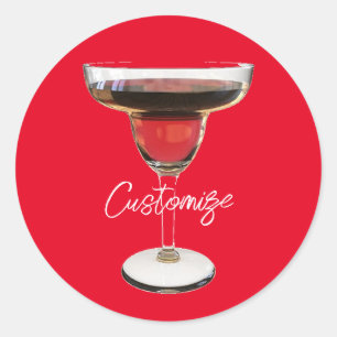 Big Red Margarita Cocktail Drink Thunder_Cove Classic Round Sticker