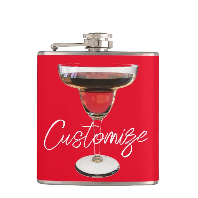 Big Red Margarita Cocktail Drink Thunder_Cove  Hip Flask (Front)