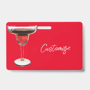 Big Red Margarita Cocktail Drink Thunder_Cove ID Badge
