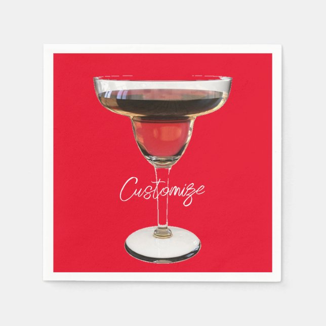 Big Red Margarita Cocktail Drink Thunder_Cove Napkin (Front)
