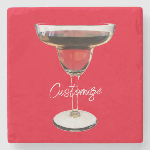 Big Red Margarita Cocktail Drink Thunder_Cove  Stone Coaster